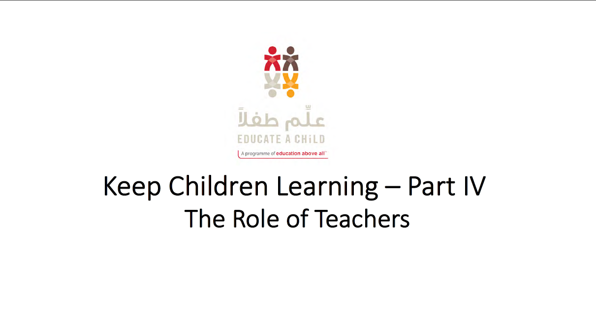 Keep Children Learning - Part IV